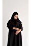 MWT1032 - عباية اسود مع تدخيله لنن تطريز - 4