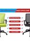 Furmax Ribbed Mid Back Office Chair, PU Leather, Adjustable Swivel - Green - 6