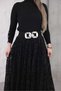 Embossed Printed Asymmetric Long Skirt - 3