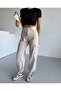 High Waist Stone Leggings Elastic K Cargo Pocket Linen Mom Pants