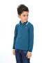 Boy's Printed Polo Neck Buttoned Long Sleeve T-Shirt - 2