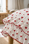 Sheetless Duvet Cover Set 100% Cotton Red Heart Ornamental Overlocked Ruffled - 4
