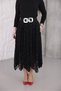 Embossed Printed Asymmetric Long Skirt - 2
