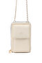 Cream Shk312 Faux Leather 4 Compartments, Chain, Phone Holder and Shoulder Bag - 2