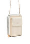 Cream Shk312 Faux Leather 4 Compartments, Chain, Phone Holder and Shoulder Bag