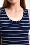 Women's Striped Slit Sleeveless Dress Navy Blue Midi Casual Summer Dress - 8