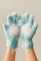 3 Pairs of Bath Scrub Exfoliating Gloves – Body Scrub Shower Gloves (Navy Blue-Fuchsia-Turquoise) - 4