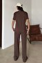 Womenbrown V-Neck Short Sleeve Soft Touch Modal Sports Set - 4