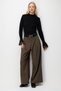 7024 Women's Premium Yarn/Special Yarn Knitwear Sweater with Lace on the Sleeve End Black - 4