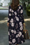 New Season Women's Long Sleeve Patterned Maxi Single Jersey Holiday Dress - 4