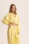 Olin Waist Detail Yellow Hooded Crop Tracksuit Set - 3
