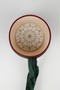 Talebe Sarığ - Green Fabric - Burgundy Skullcap - Plain Wrap - Bird's Eye - 7 Meters (Züabeli) - 5