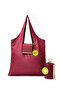 Satin Fabric Foldable Roll Practical Snap Fastener Capsule Shopping Grocery Beach Pocket Hand/Arm Bag Burgundy K004 - 5