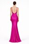 Women’s Elegant Satin Maxi Dress – Spaghetti Strap V-Neck Sleeveless Mermaid E - 2