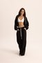 Olin Waist Detail Black Hooded Crop Tracksuit Set - 2