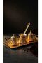 Sarmaşık Cast Iron Coffee Pot Gold Coffee Set for 2 People with Tray - 2