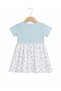 Infant Girls Drop Needle Dress with Cactus Print Skirt (Mint Stripe Top) - 3