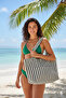 Women's Colorful Cotton Woven Magnetic Striped Lined Beach Bag - 8