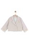 8-14 Years Old Girls' Striped Jacket and Trousers Set Mink Ecru 3-Piece Set - 3