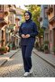 Women's Islamic Clothing Crew Neck Tunic with Side Slits Top and Bottom Set - 5