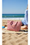 Women's Colorful Cotton Woven Magnetic Striped Lined Beach Bag - 3
