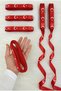 Red Satin Moon Star Printed Ribbon 2 cm 10 Mt, Gift Decoration, Holiday, Soldier Ceremony, Circumcision, Wedding - 2