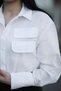 Double Pocket Detailed Crop Women's Shirt - 2