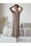 Women's V-Neck Oversize Long Sleeve Knitwear Dress, Loose Fit, Suitable for Size 36/46