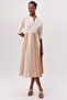 High Waist Flared Midi Skirt with Hidden Zipper - 6