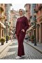 Women's Islamic Clothing Crew Neck Tunic with Side Slits Top and Bottom Set