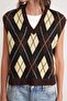 Mixray V-Neck Diamond Patterned Knitwear Vest - 6