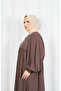 Balloon Sleeve Pearl Detailed Zippered Ferace Vi̇zon Hnt7105 - 5