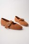 Halsey Gold Buckle Leather Women's Ballerina Shoes - 2