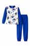 Boy's Cotton Patterned Pajama Set 6068-18 Cobalt Blue03 - 2