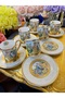 Esterhomedecor 6 Person Porcelain Coffee Cup Set Cup with Marquise - 5
