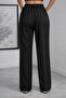 Imported Double Face High Waist Pleated Palazzo Pants - 2