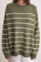 Striped Round Neck Comfortable Knitted Sweater - 5