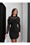 Bow Detail Laced Mini Dress - 4