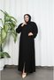 Oversized Zippered Robe Black Hnt7049 - 4