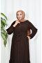 Ferace with Ruffles on Skirt and Sleeves, Bitter Brown Hnt7129 - 7