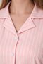 Women's Pink Striped Buttoned Cotton Ultrasoft Milan Pajama Set Relaxed Fit Stylish Nightgown Dressing Gown - 6