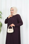 Yakadan Pleated Half Mevlana Ferace Mürdüm Hnt7063 - 6