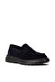 Men's Genuine Suede Navy Blue Loafer Shoes - 6