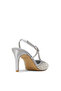 Women's Stone Detailed Silver Color Slingback Stiletto - 2