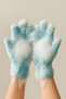 3 Pairs of Bath Scrubbing Gloves – Body Scrub Shower Gloves (Pink-Turquoise-Grey) - 3