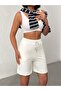 Women's High Waist Combed Cotton Bermuda Shorts - 4