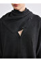 Anthracite V-Neck Shawl Detailed Oversized Women's Knitwear Cardigan - 5