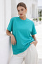 Women's Turquoise Premium Modal Fabric Oversize T-Shirt