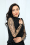 Top Beaded Detailed Bottom Chiffon Long Dress - Black - 4