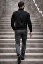 Men's Basic Slim Fit Black Nubuck Jacket - 6